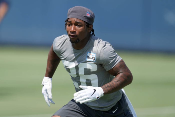 May 14, 2021; Costa Mesa, CA, USA; Los Angeles Chargers cornerback Asante Samuel Jr. (26) during rookie minicamp at Hoag Performance Center. Mandatory Credit: Kirby Lee-USA TODAY Sports